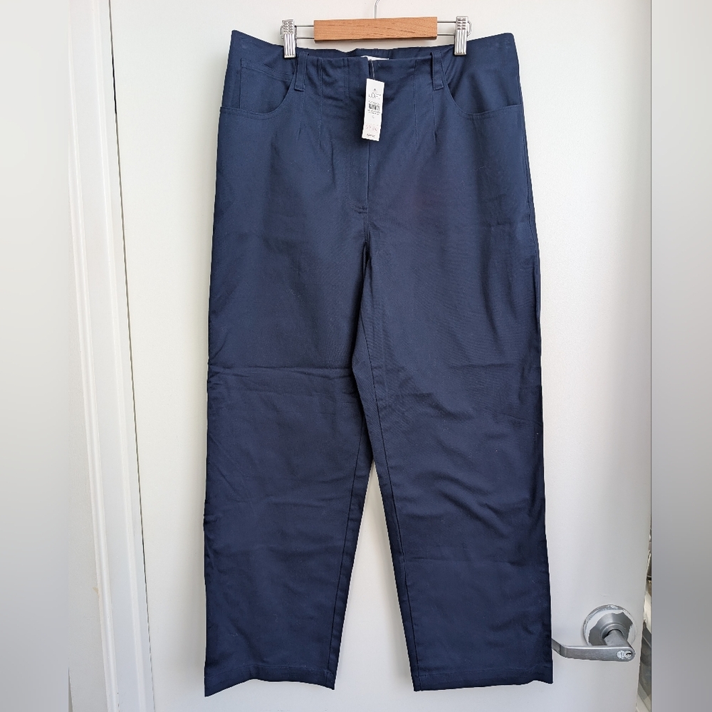 NWT Loft Darted Straight Pants In Stretch Cotton